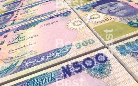 Nigerian nairas bills stacked background