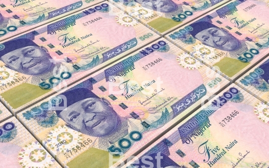 Nigerian nairas bills stacked background