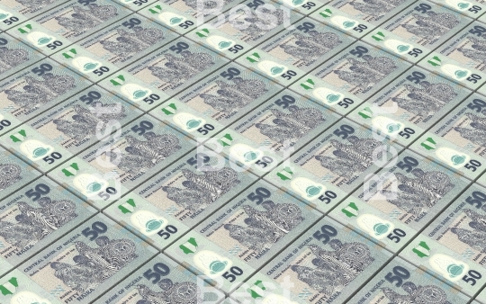 Nigerian nairas bills stacked background