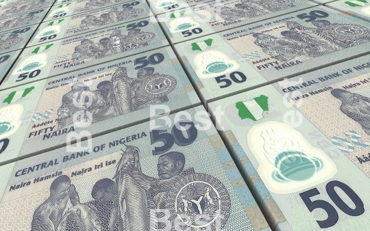 Nigerian nairas bills stacked background