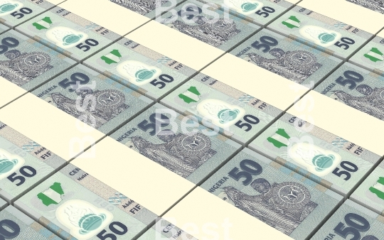 Nigerian nairas bills stacked background