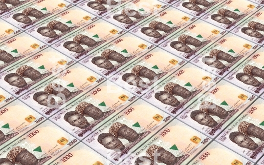 Nigerian nairas bills stacked background