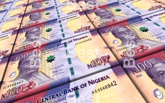 Nigerian nairas bills stacks background