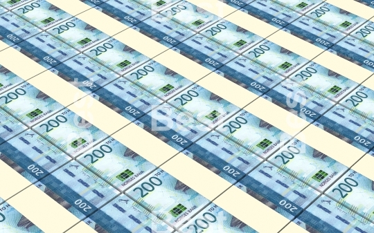 Norwegian krone bills stacks background