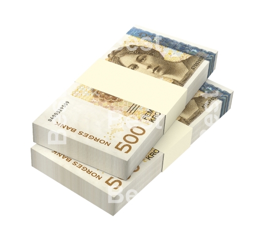 Norwegian krone isolated on white background.