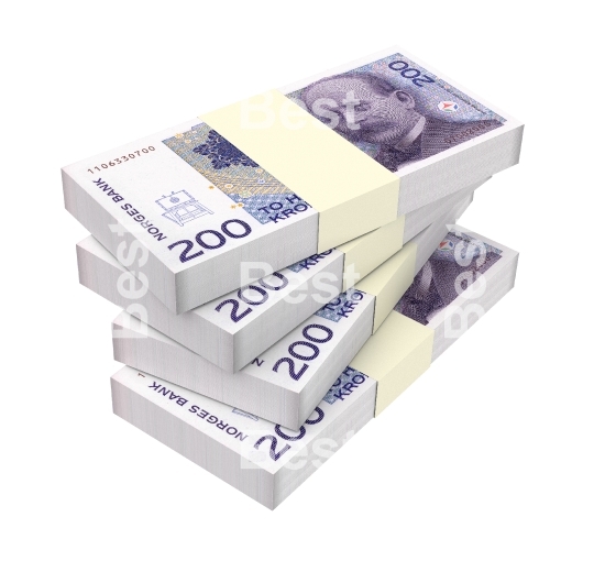 Norwegian krone isolated on white background