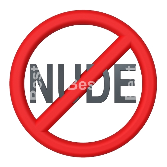 Not allowed nude sign isolated on white