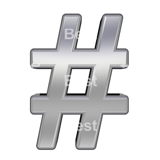 Number mark from chrome alphabet set