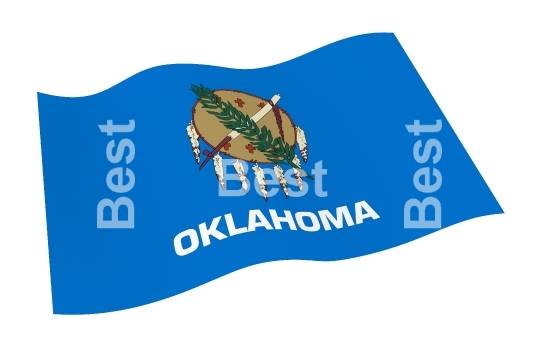 Oklahoma flag isolated on white background with clipping path from world flags set