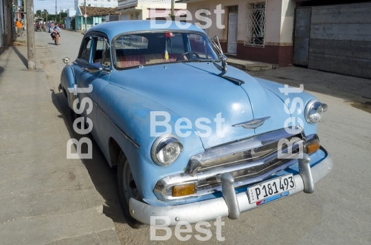 Old american car on the street in Cienfuegos