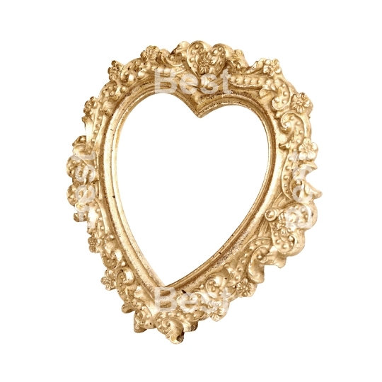 Old gold heart picture frame