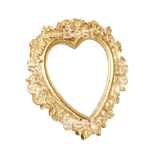 Old gold heart picture frame