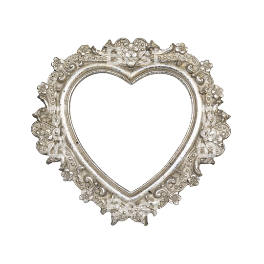 Old silver heart picture frame 