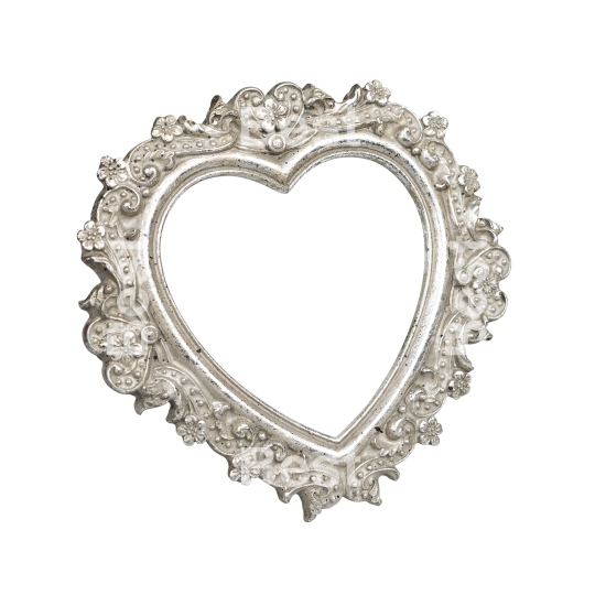 Old silver heart picture frame