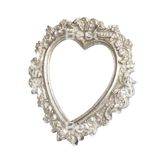 Old silver heart picture frame
