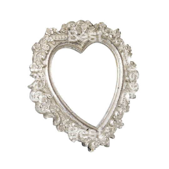 Old silver heart picture frame