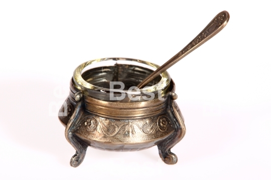 Old silver salt cellar