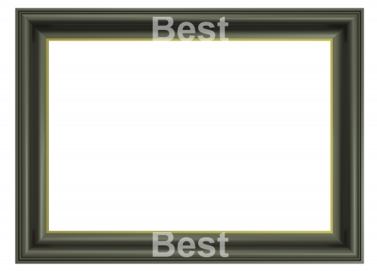 Olive color picture frame isolated on white background. 