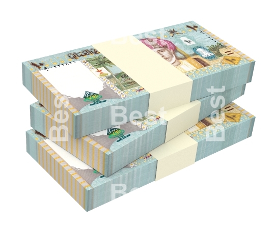Omani rials bills isolated on white background