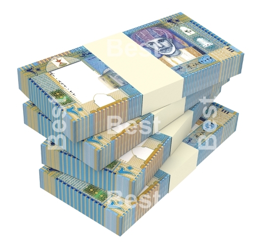 Omani rials isolated on white background