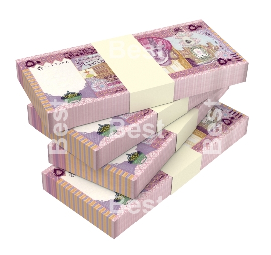 Omani rials isolated on white background
