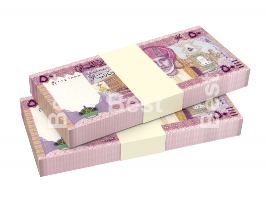 Omani rials isolated on white background