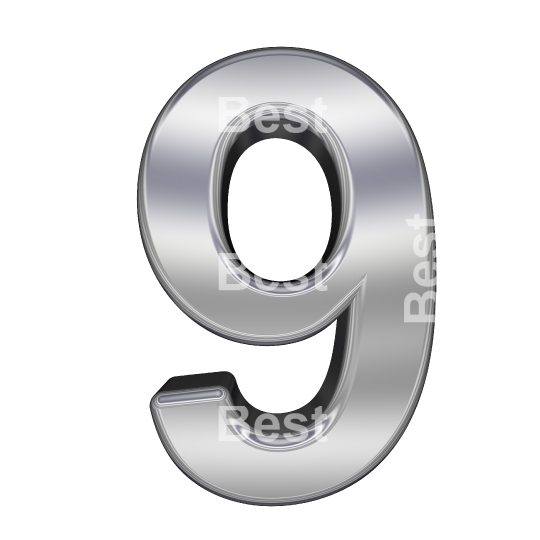 One digit from chrome alphabet set