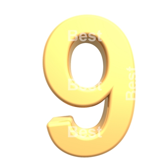 One digit from gold alphabet set
