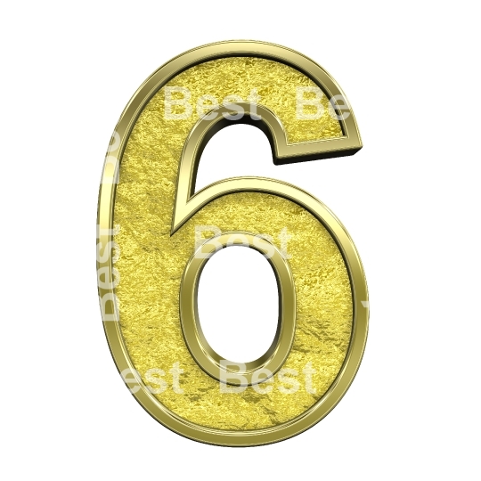 One digit from gold cast alphabet set
