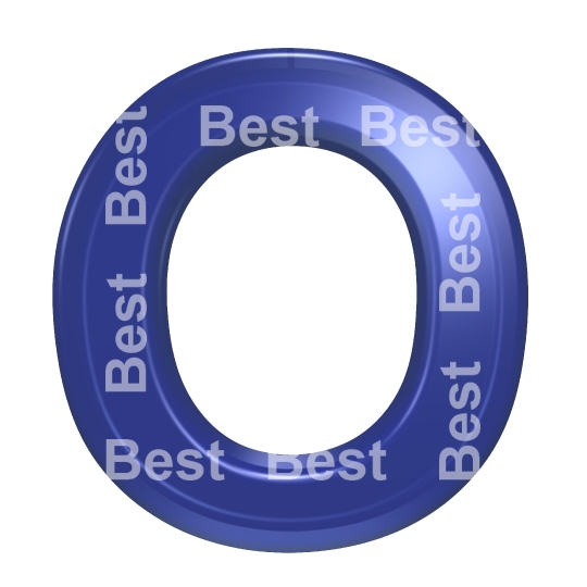 One letter from blue glass alphabet set