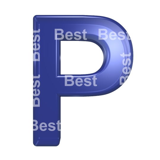 One letter from blue glass alphabet set