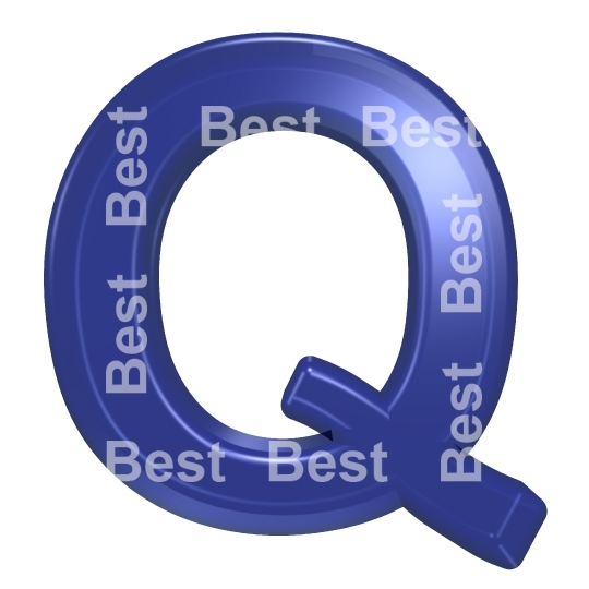One letter from blue glass alphabet set
