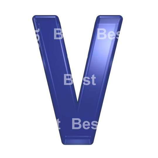 One letter from blue glass alphabet set