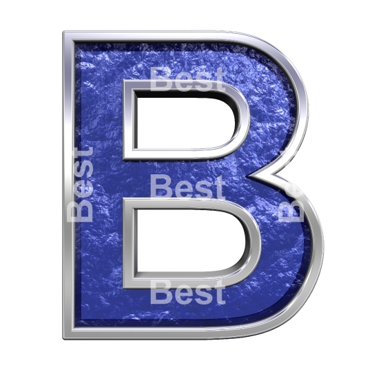 One letter from blue glass cast alphabet set