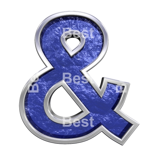 One letter from blue glass cast alphabet set