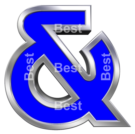 One letter from blue with chrome frame alphabet set