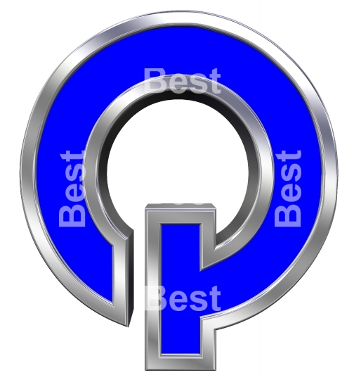 One letter from blue with chrome frame alphabet set
