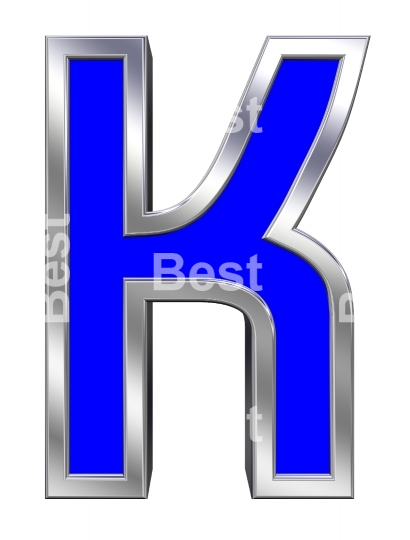 One letter from blue with chrome frame alphabet set