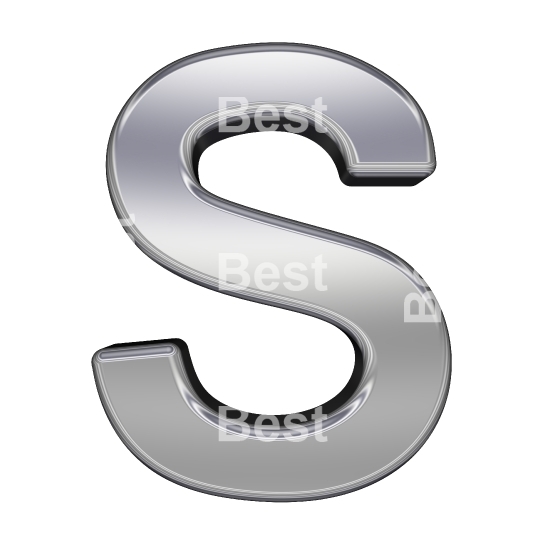 One letter from chrome alphabet set