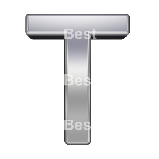 One letter from chrome alphabet set