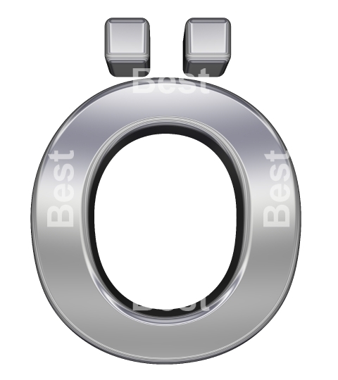 One letter from chrome alphabet set