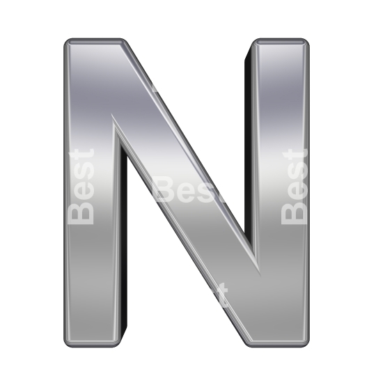 One letter from chrome alphabet set