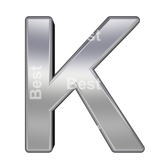 One letter from chrome alphabet set