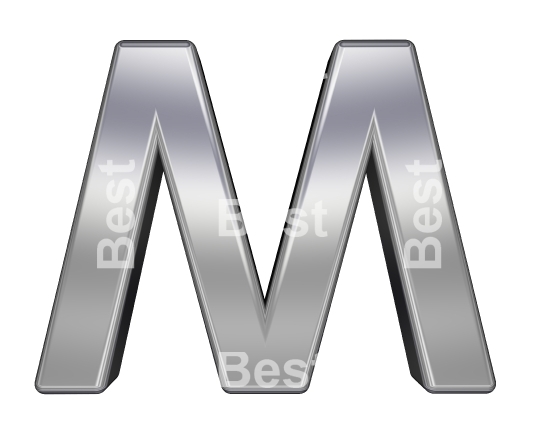 One letter from chrome alphabet set