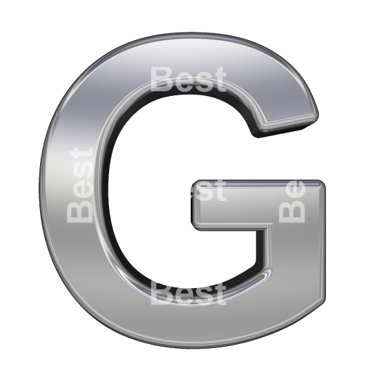 One letter from chrome alphabet set