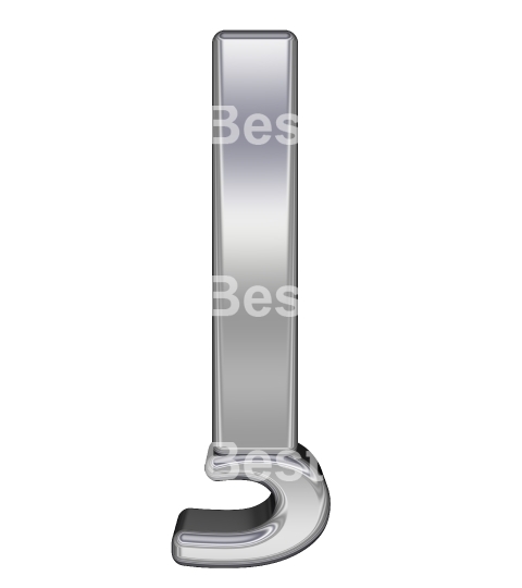 One letter from chrome alphabet set