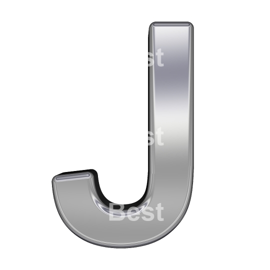 One letter from chrome alphabet set