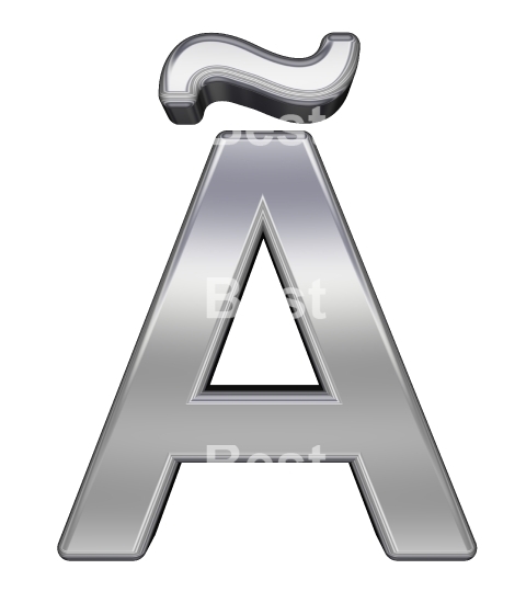One letter from chrome alphabet set