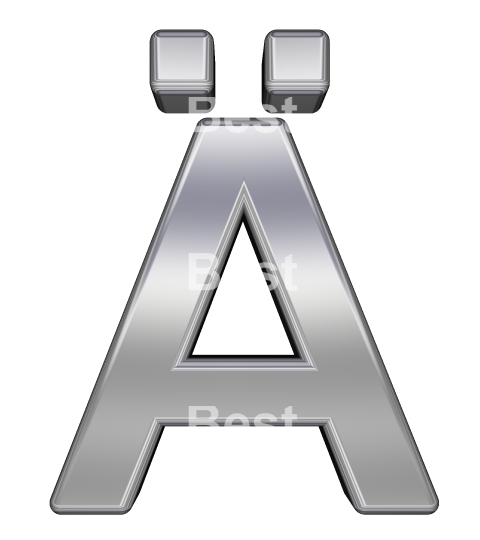 One letter from chrome alphabet set