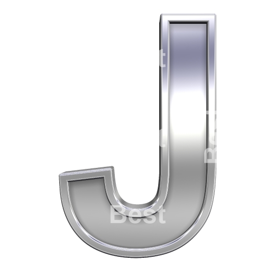 One letter from chrome with frame alphabet set